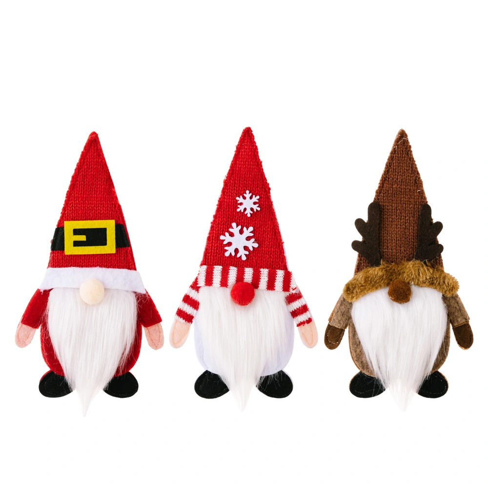 3Pcs Christmas Cutlery Holder Xmas Gnome Cutlery Bags Holder Pockets Tableware Bag