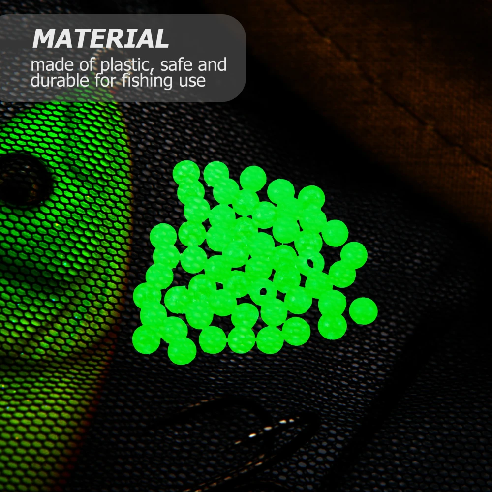 300pcs Night Fishing Beads Luminous Fishing Line Beads Practical Fishing Lure Beads