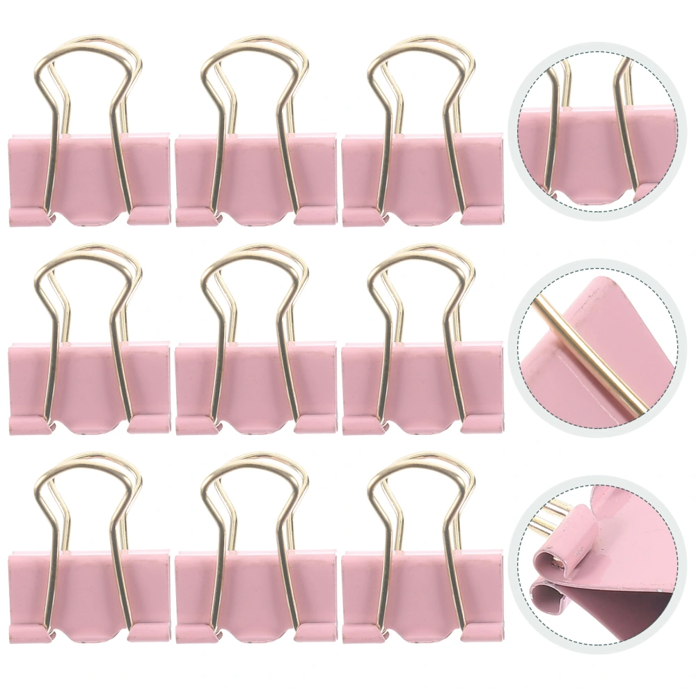 9pcs Office Paper Clips Binder Clips Business File Fixing Paper Clips Practical Stationery