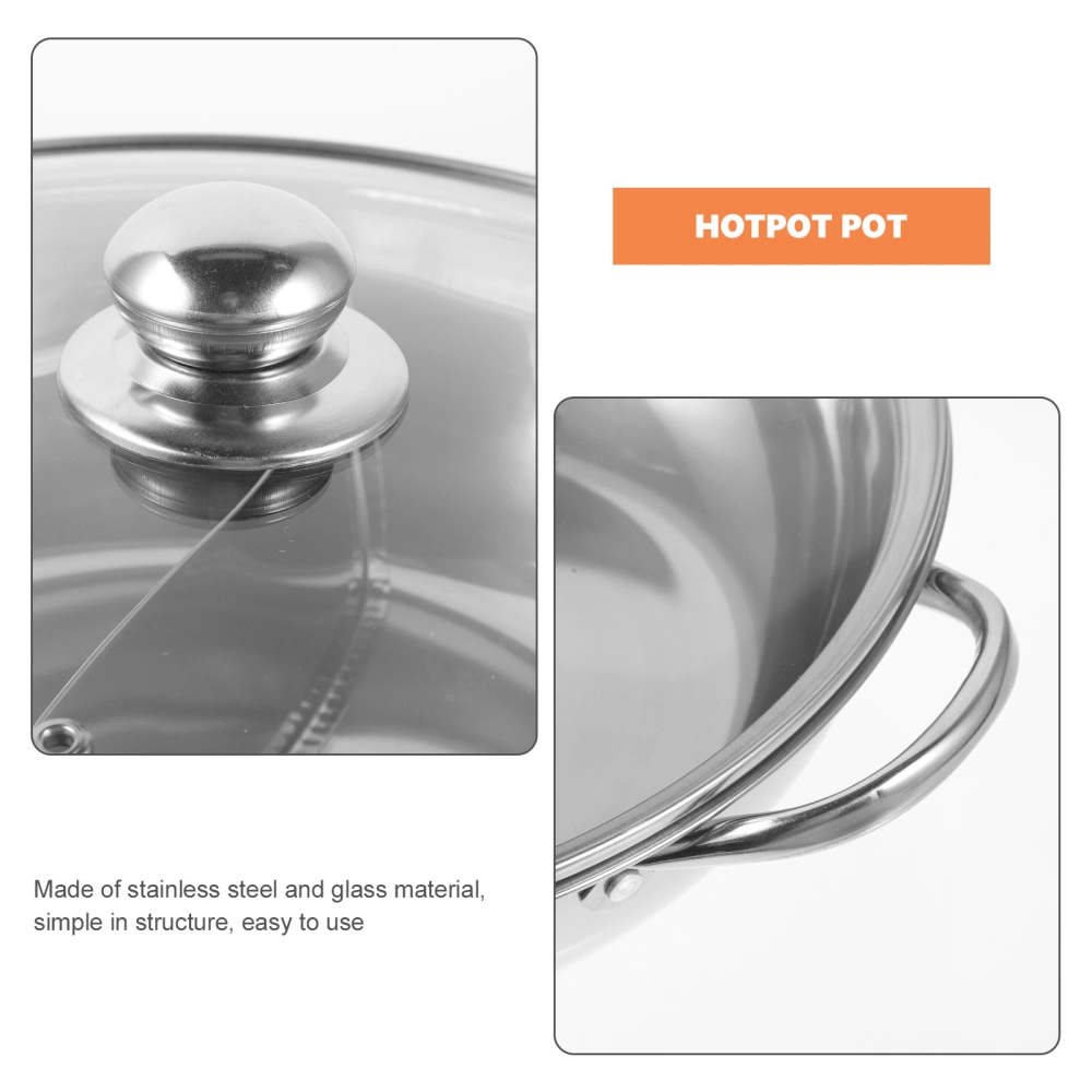 Stainless Steel Hot Pot Double-flavor Hot Pot Household Shabu Pot Stock Pot Kitchen Supply