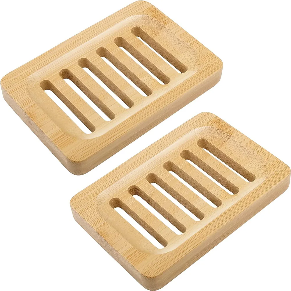 Toilet Soap Bamboo Tray Laundry Soap Storage Dish Handmade Kitchen Sponge Holder