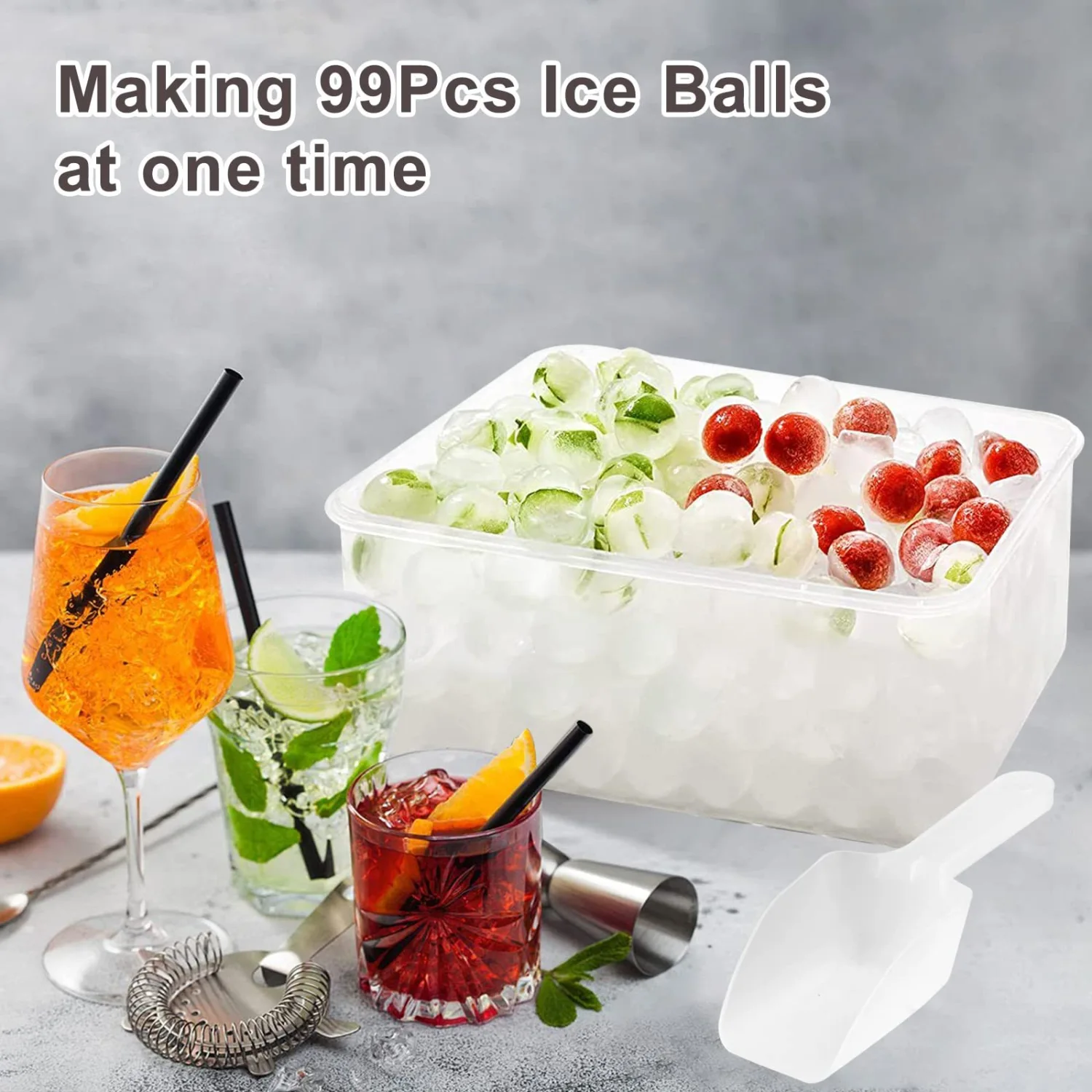 1 Set of Ice Cube DIY Mold Ice Balls Making Tray Self-made Ice Cube Mold Ice Tray With Storage Box