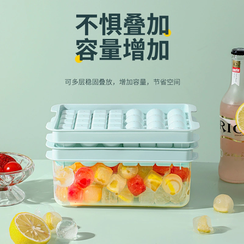 1 Set of Ice Cube DIY Mold Ice Balls Making Tray Self-made Ice Cube Mold Ice Tray With Storage Box