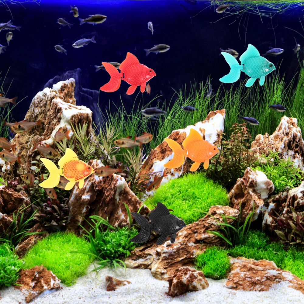 12pcs Colorful Fake Fish Model Fish Tank Decorative Simulation Goldfish