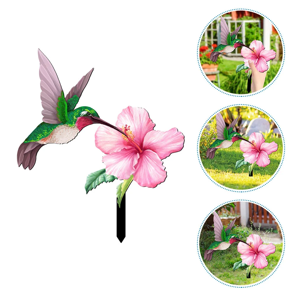 Acrylic Garden Hummingbird Flower Stake Garden Stake Hummingbird Flower Stake