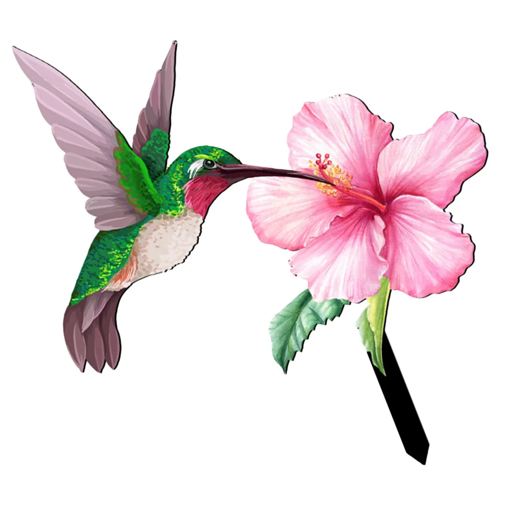 Acrylic Garden Hummingbird Flower Stake Garden Stake Hummingbird Flower Stake