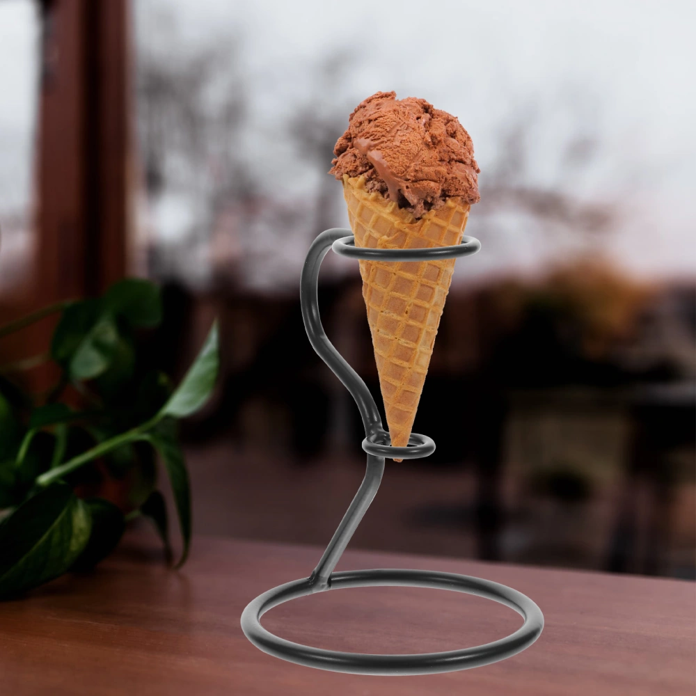 Iron Ice Cream Holder Ice Cream Cone Snow Cream Cone Stand for Display Storage