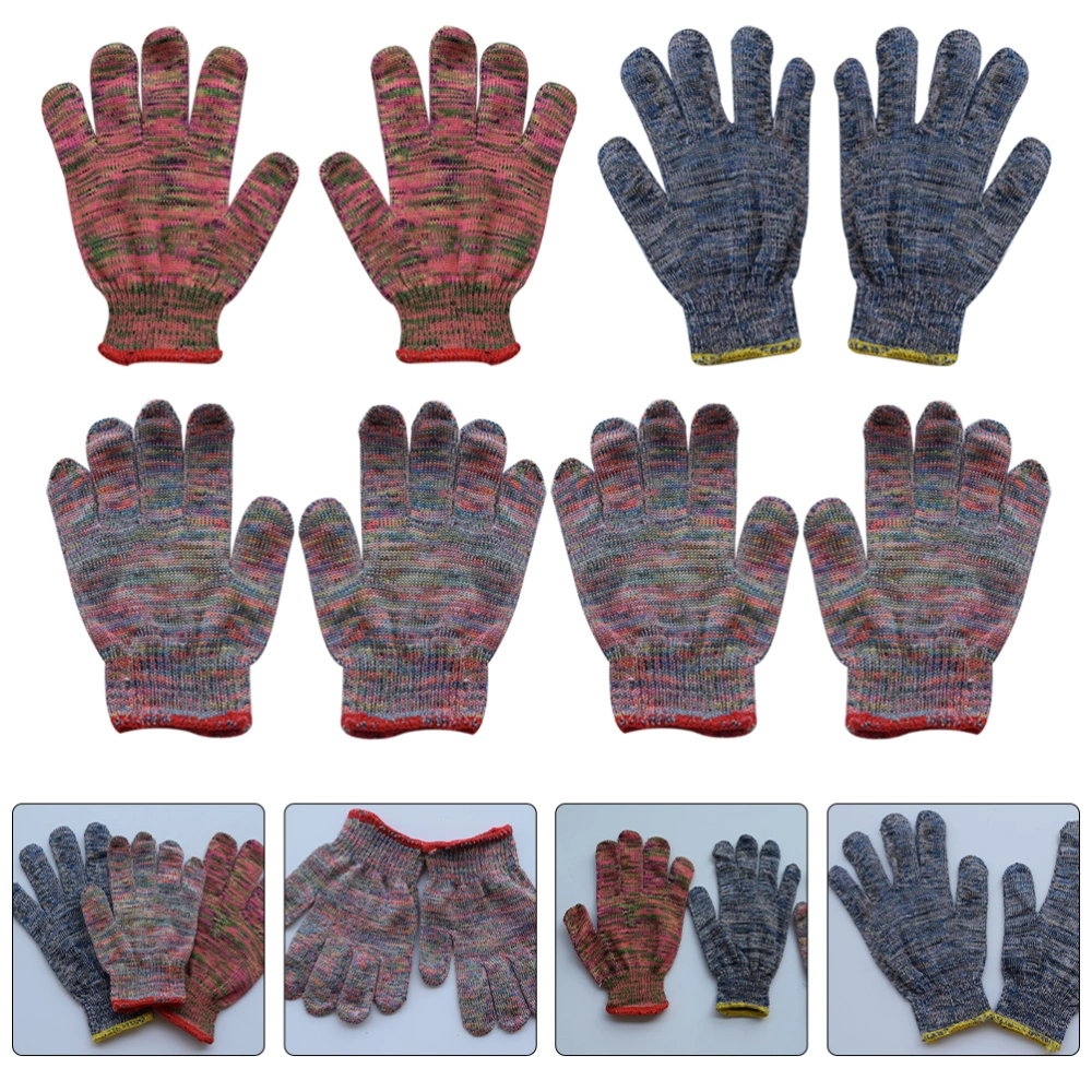 12 Pairs of Non-slip Gardening Gloves Garden Working Gloves Nylon Yard Work Gloves Random Color