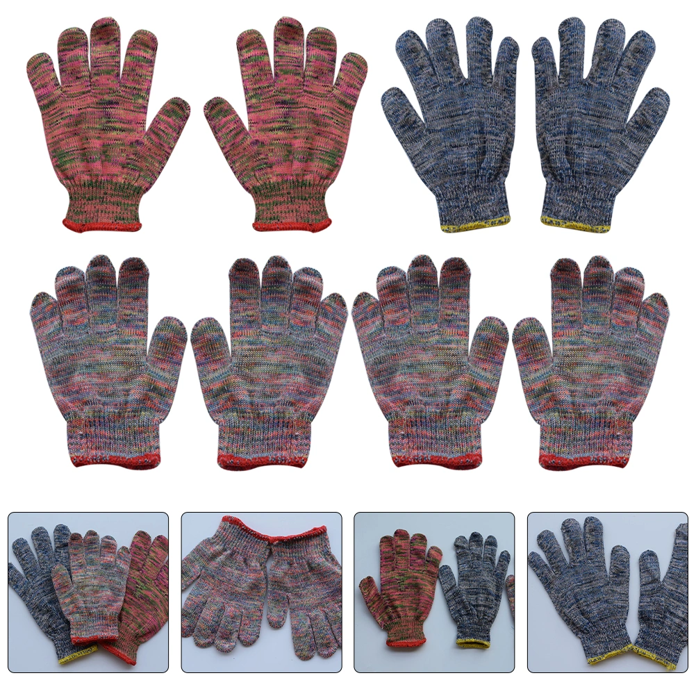12 Pairs of Non-slip Gardening Gloves Garden Working Gloves Nylon Yard Work Gloves Random Color
