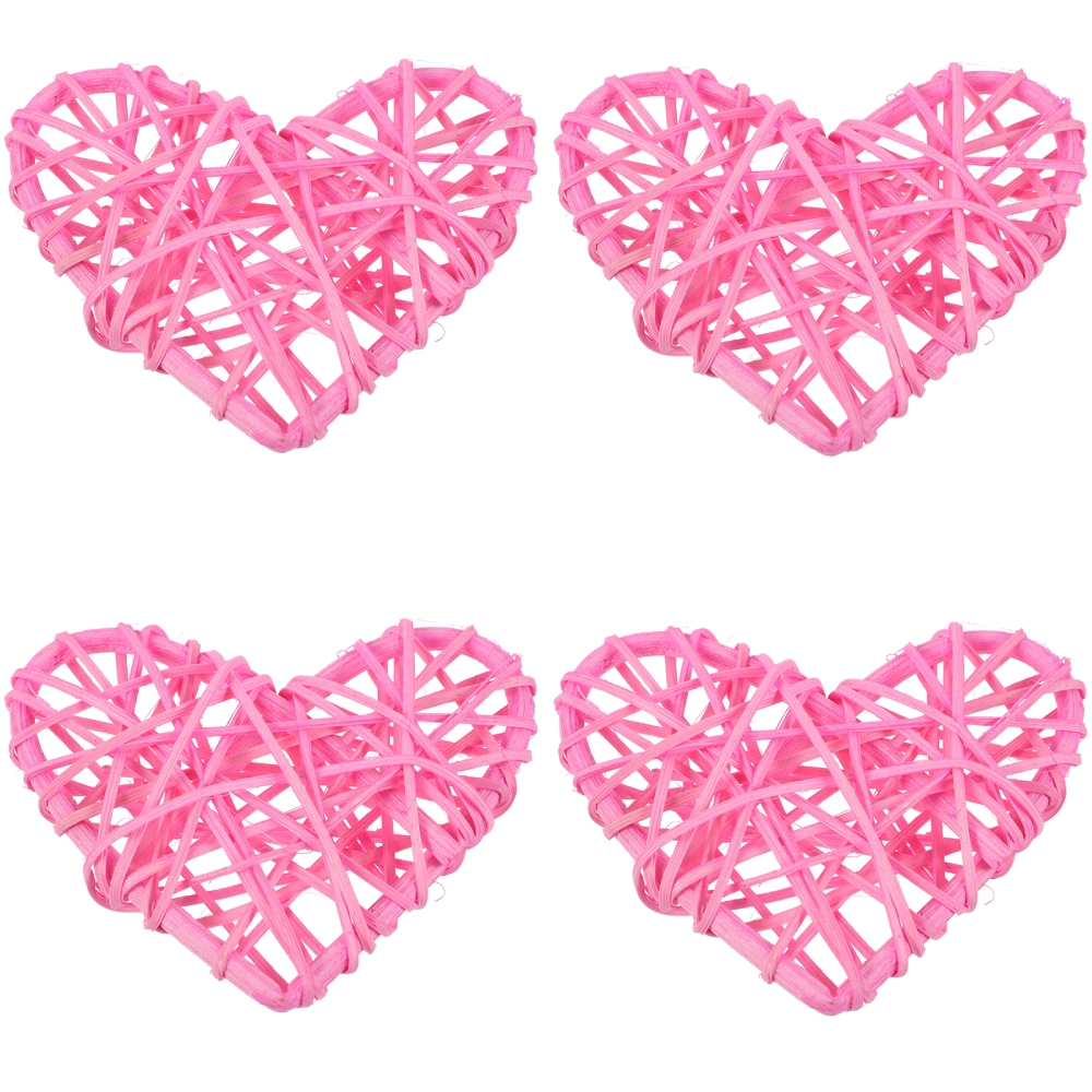 4Pcs Heart Shaped Hanging Rattan Balls Wedding Decorations Heart Rattan Balls