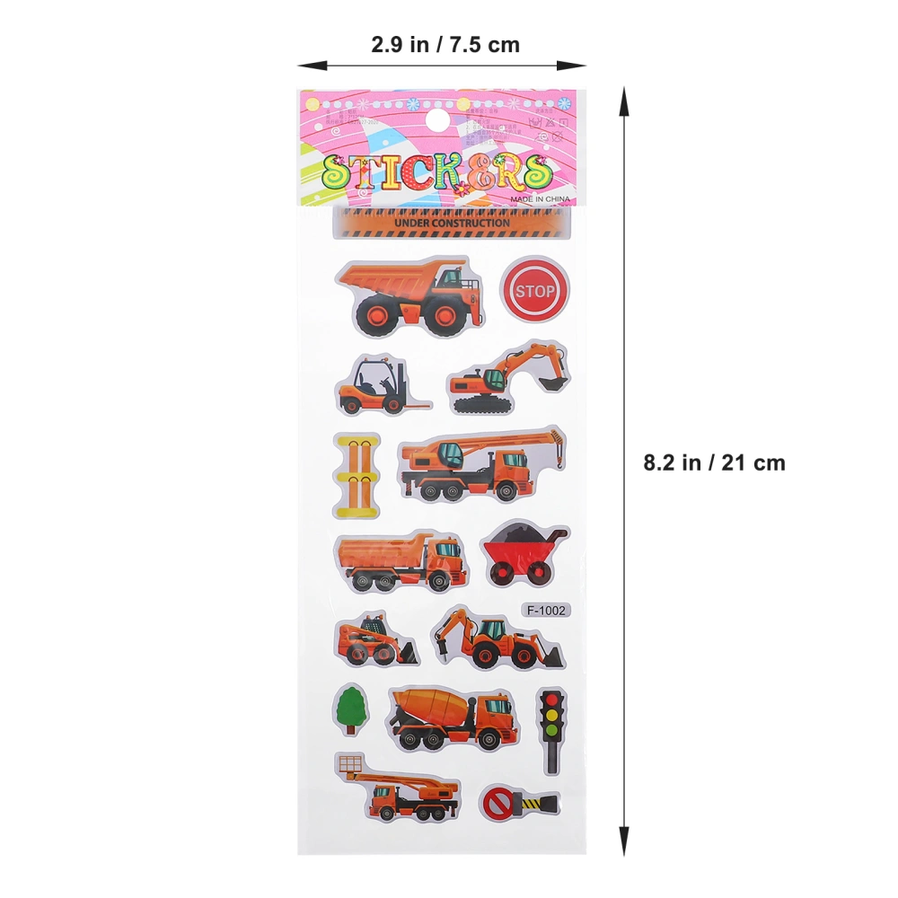 12 Pcs Sticker Sheets Car Digger Truck Stickers Vehicle Sticker Set for Girls Boys