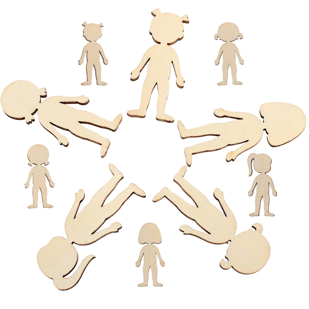 50pcs Unfinished Wooden Figurine Cutout Wood Cutout Wood Chips Blank Wood Chips