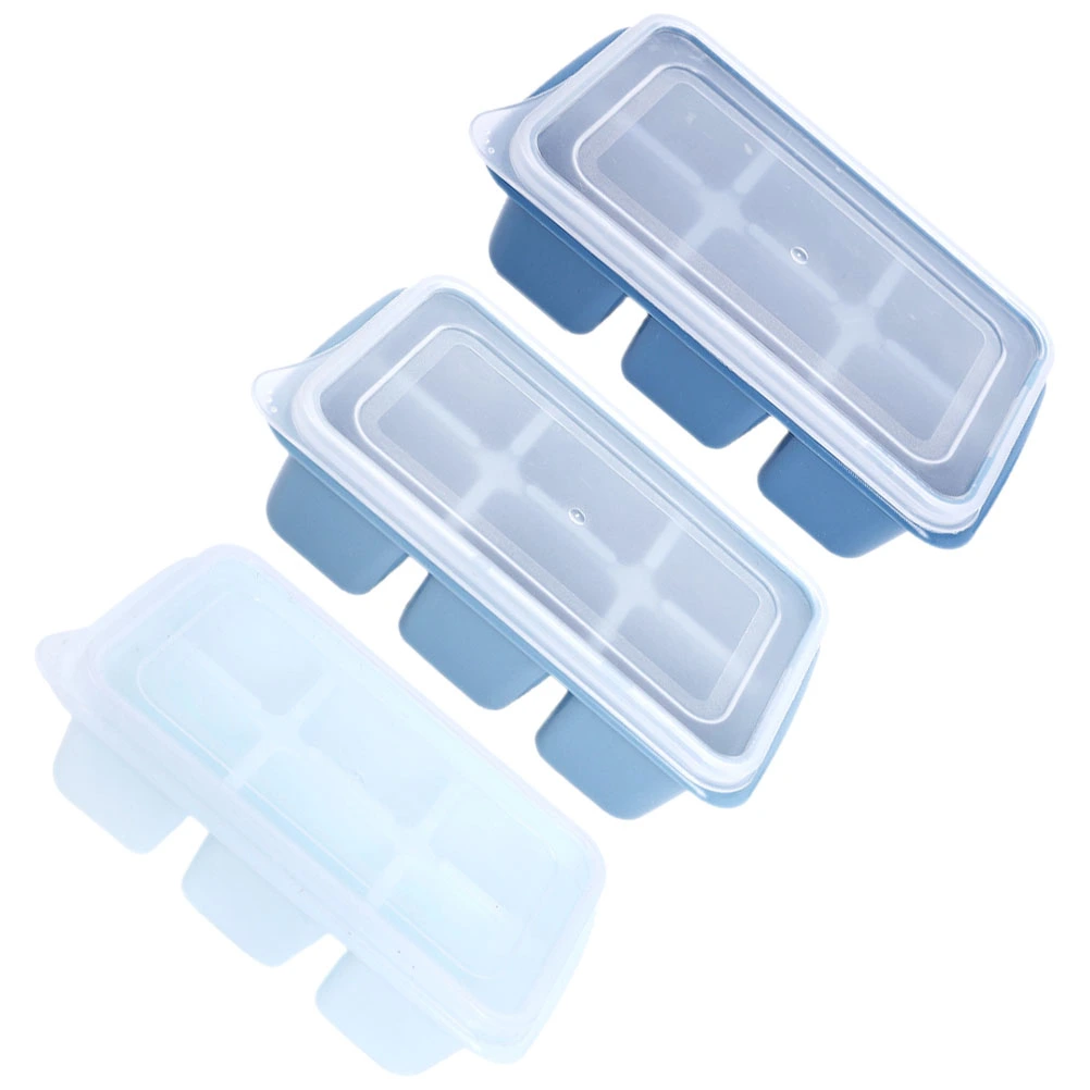 3pcs Plastic Ice Cube Maker Ice Cube Mold Ice Cube Making Mold 6-grids Ice Cube Making Tool