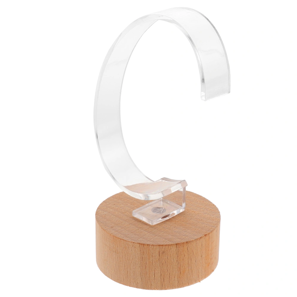 Watch Display Holder Wooden Base Acrylic Smartwatch Stand Bracelet Bangle Rack