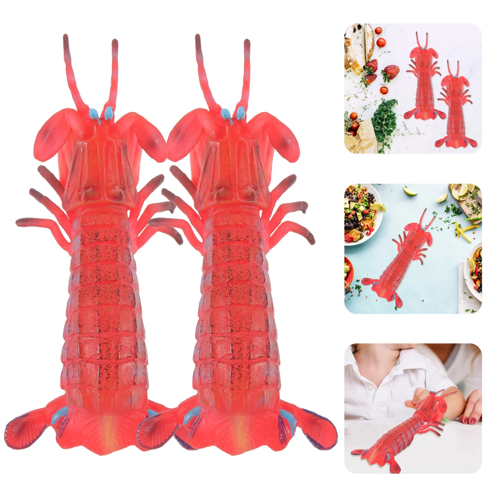 2 pcs Artificial Shrimp Model Fake Shrimp Model Simulated Shrimp Display Model for Decor