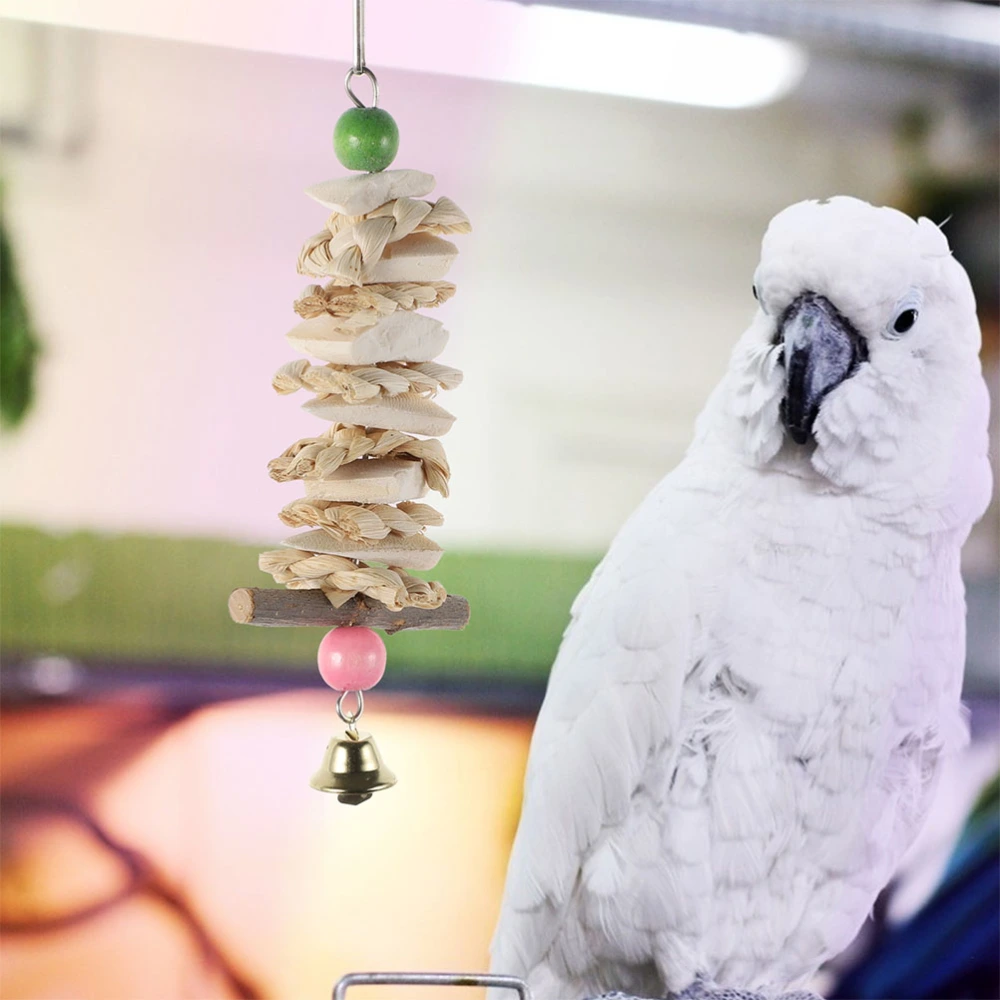 Pet Bird Hanging Toy Parrot Chewing Plaything Hanging Toy Natural Parrot Swing Toy Birdcage Accessory