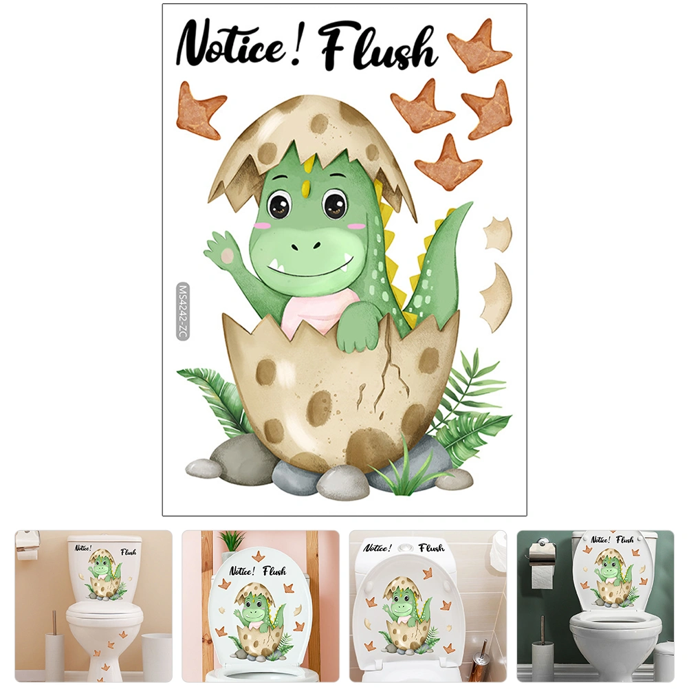 1 Sheet Self Adhesive Toilet Sticker Cartoon Toilet Decal  Bathroom Decal Home Decoration