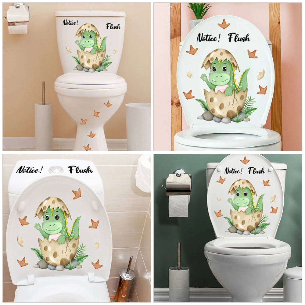 1 Sheet Self Adhesive Toilet Sticker Cartoon Toilet Decal  Bathroom Decal Home Decoration