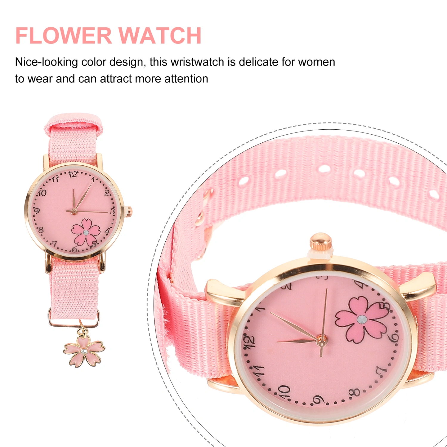Kids Wristwatch Detachable  Canvas Band Watch Decorative Wrist Watch All-match Girls Watch