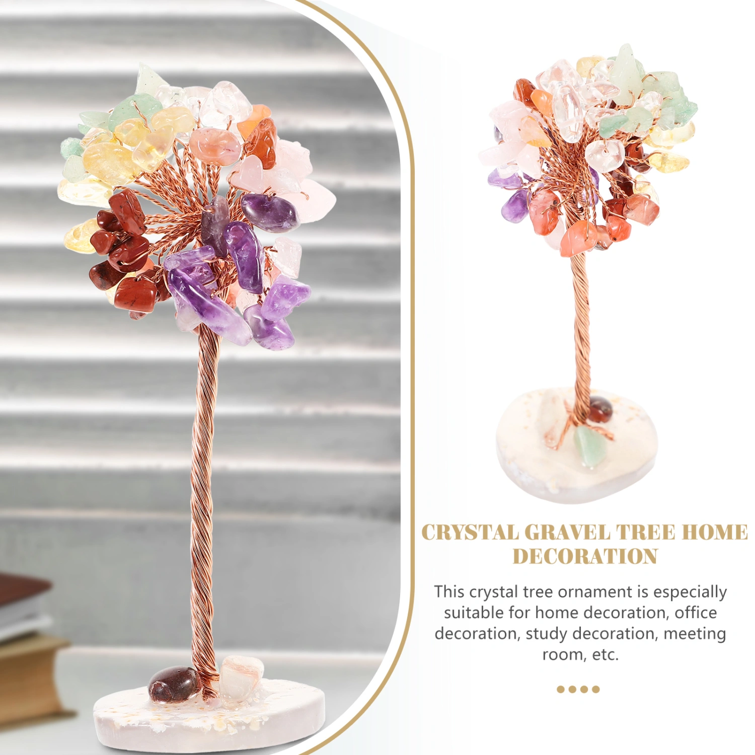 Crystal Tree Ornament Decorative Crystal Tree Decoration Office Crystal Craft