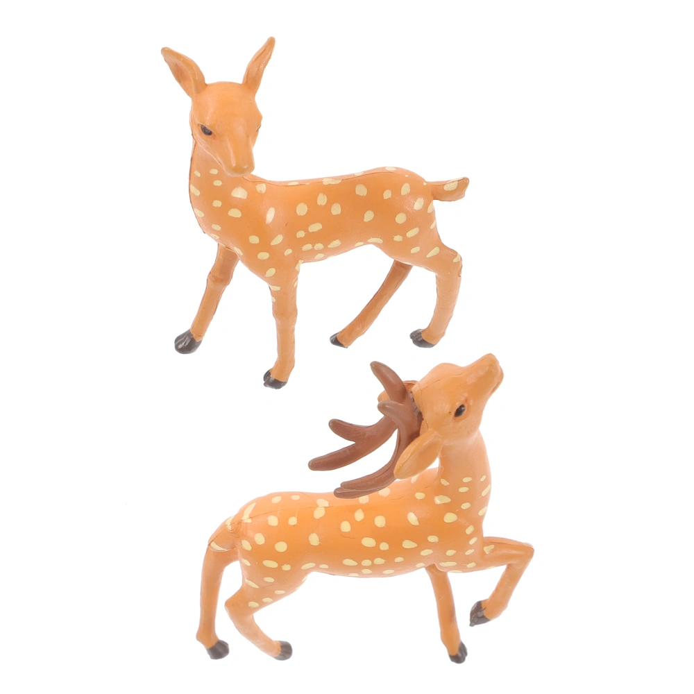 2pcs Deer Miniatures  Deer Small Garden Statues Small Diy Deer Figurines for Garden