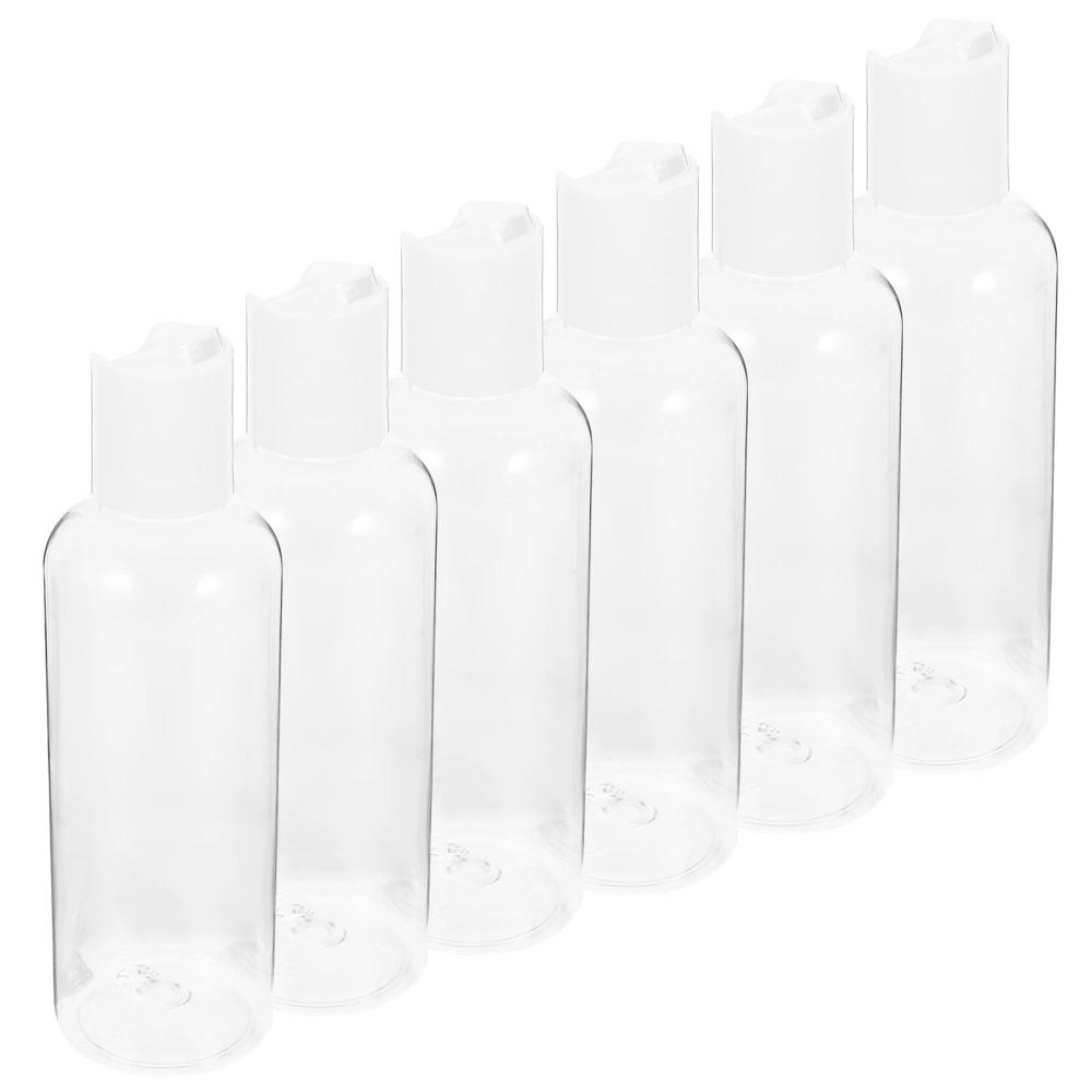 6pcs Travel Size Bottles Empty Shampoo Bottles Plastic Toiletries Container Travel Lotion Bottles(100ml)