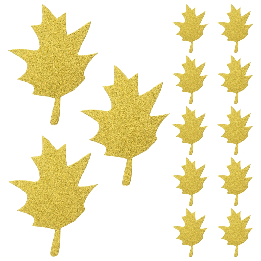 20Pcs Fall Leaves Cutouts Glitter Paper Leaf Paper Cuts Glitter Maple Leaves Cutouts Crafts Decorations