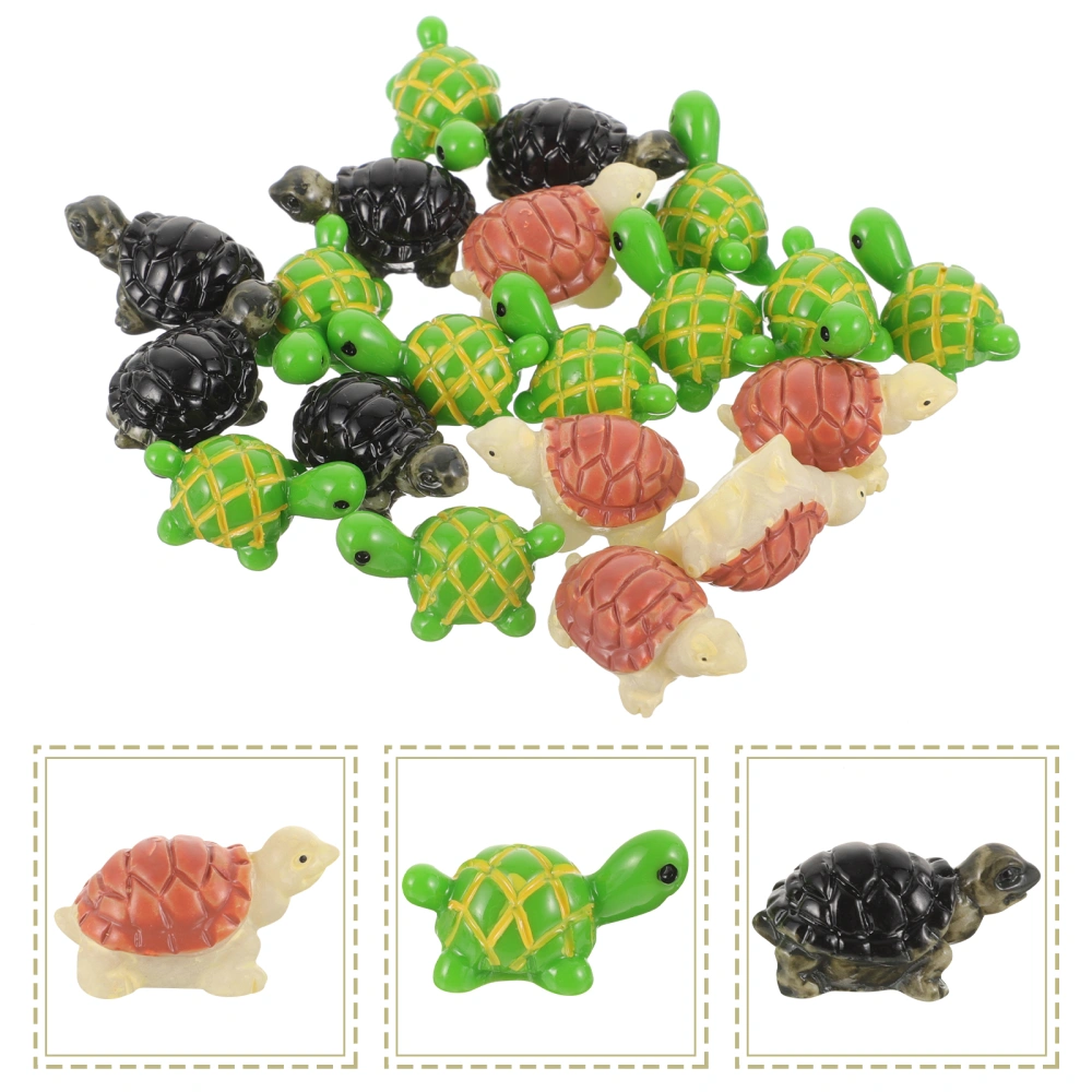 20pcs Resin Miniature Turtle Adornment Gardening Landscaping Turtle Decor