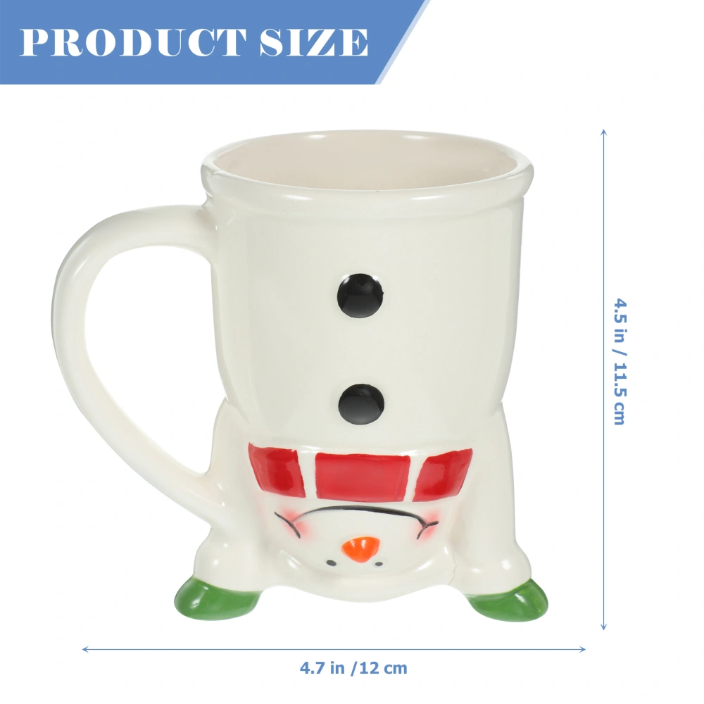 Christmas Themed Ceramic Mug Adorable Cartoon Snowman Shape Mug Christmas Party Favor