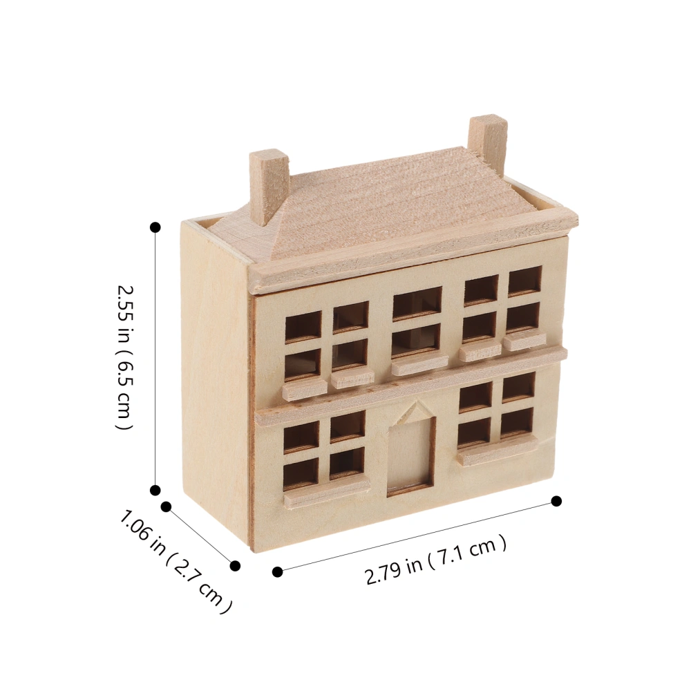 Mini House Decoration DIY Accessories Wooden Villa Ornament Kids Simulated House Model