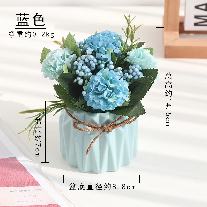 2pcs Indoors Simulation Bonsai Ornament Realistic Potted Flower Model Wedding Party Fake Flower Decor