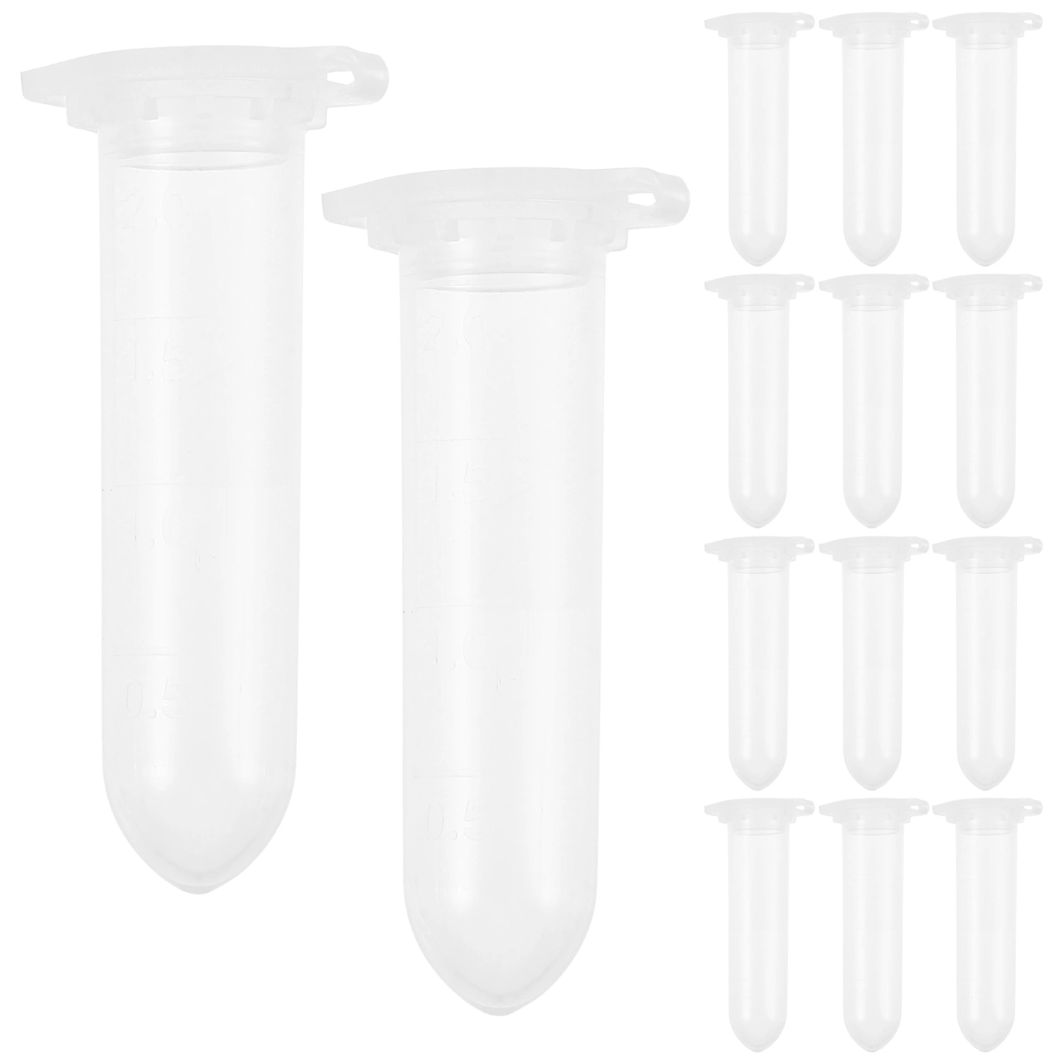 500 pcs Laboratory Plastic Centrifuge Tubes Micro Centrifuge Tubes Test Tubes with Caps