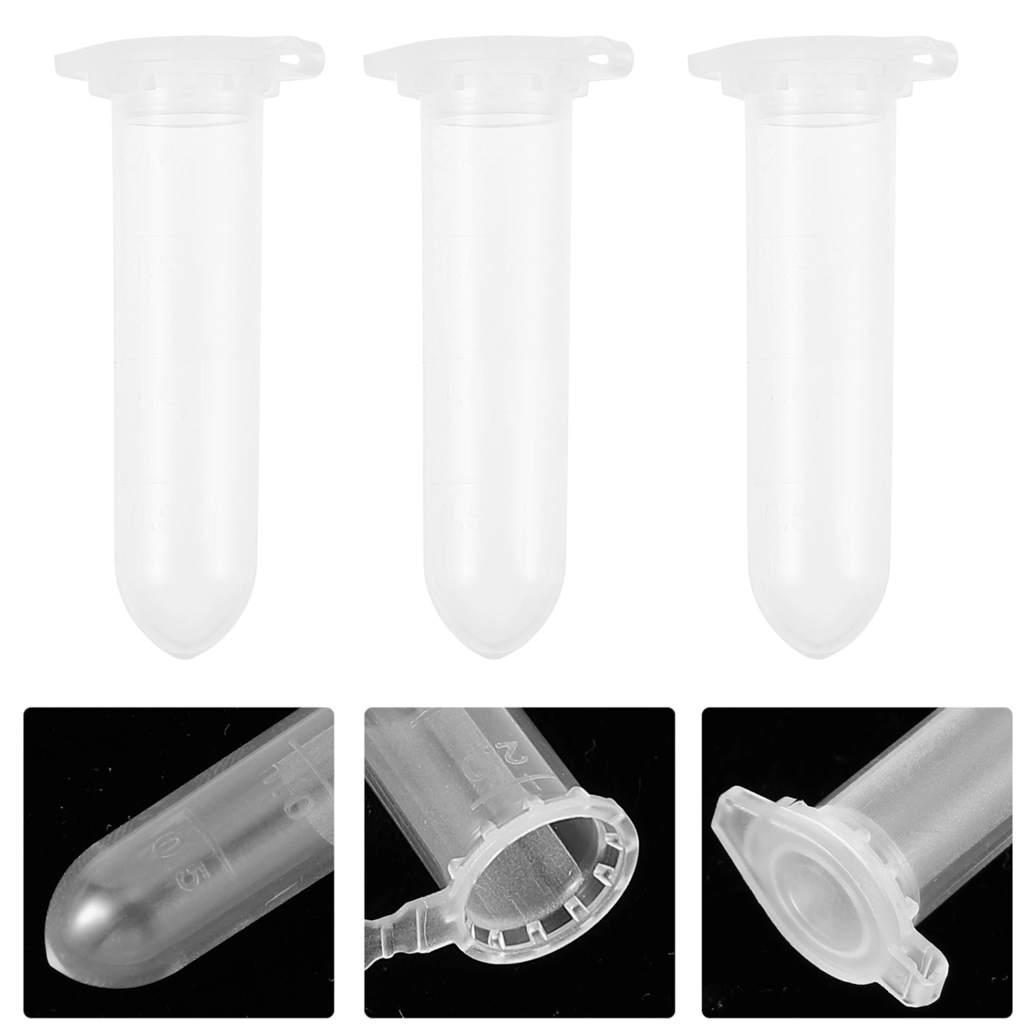 500 pcs Laboratory Plastic Centrifuge Tubes Micro Centrifuge Tubes Test Tubes with Caps