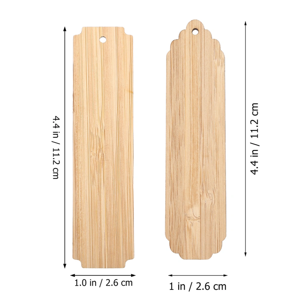 20Pcs Wood Blank Bookmarks Unfinished Wood Bookmarks Unpainted Rectangle Wooden Bookmarks