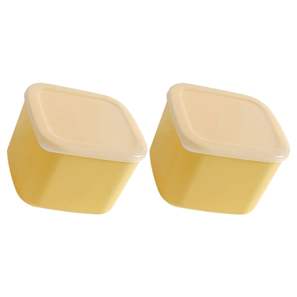 2Pcs Covered Cheese Cases Kitchen Fruits Boxes Multi-function Cheese Storage Boxes Cheese Containers