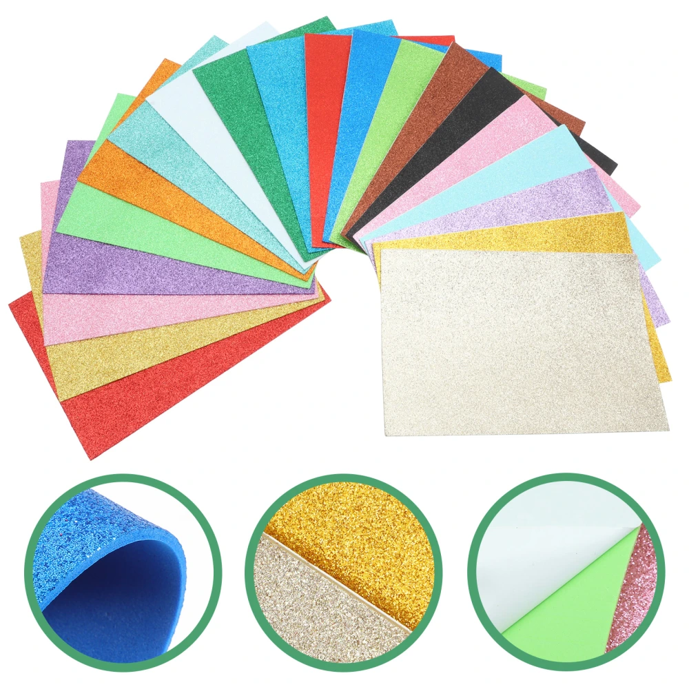 20pcs Multi-function Foams Sheets A4 Self-adhesive Non-adhesive Craft Foams DIY Foams Papers