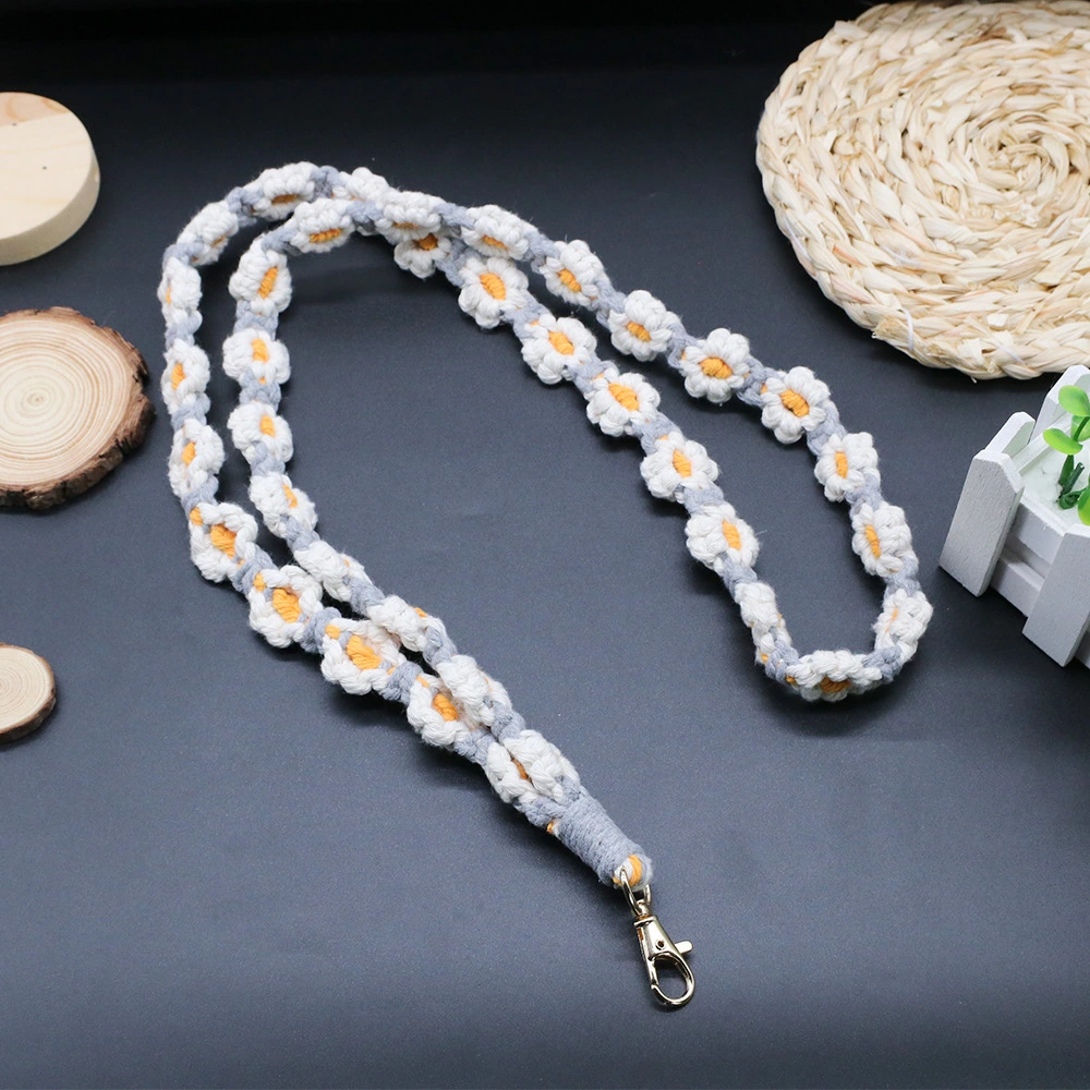 Handmade Woven Keychain Lanyard Flower Decoration