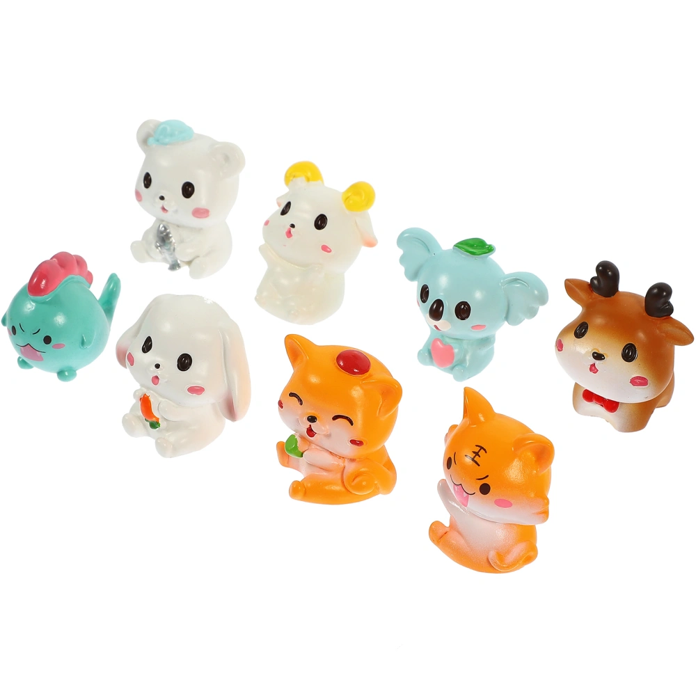 8pcs Miniature Animal Cake Picks Cake Decorations Cute Animal Miniature Figurines Cute Cake Decor