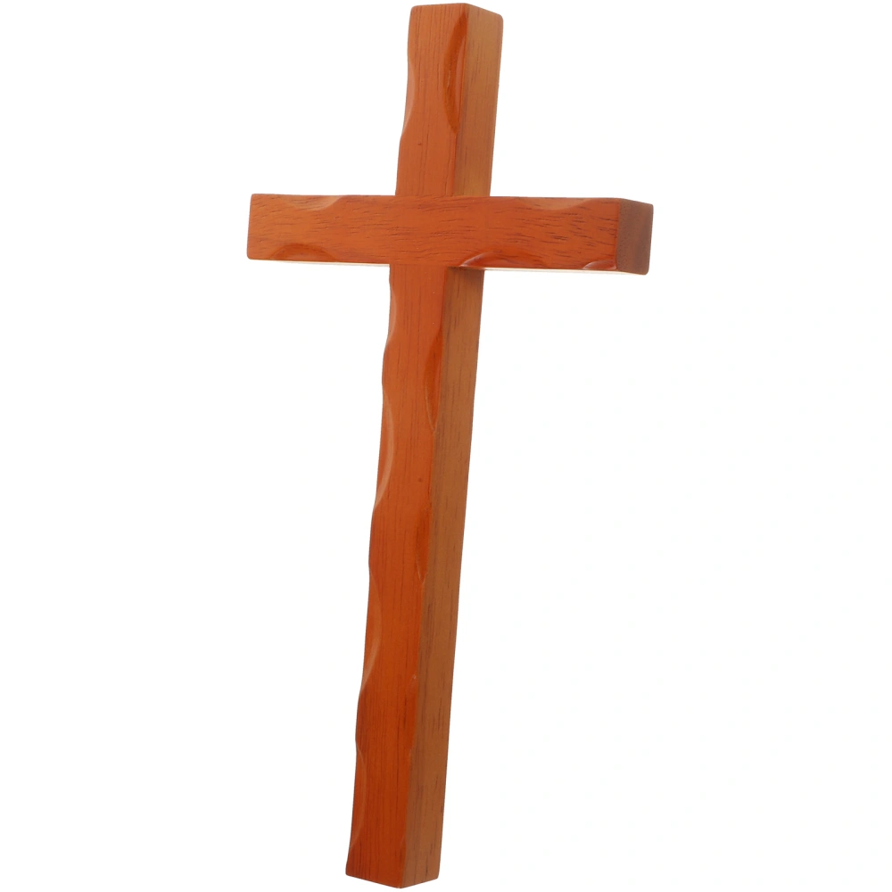 Wood Craft Cross Wall Pendant Household Wall Hanging Wooden Cross Charm Church Hanging Cross Decor