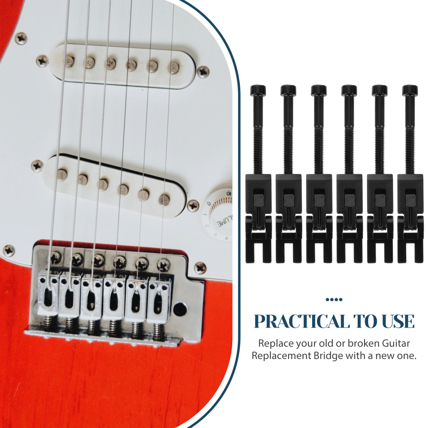 6pcs Tremolo Bridge Saddle Electric Guitar Bridge Double Locking Bridge Saddle