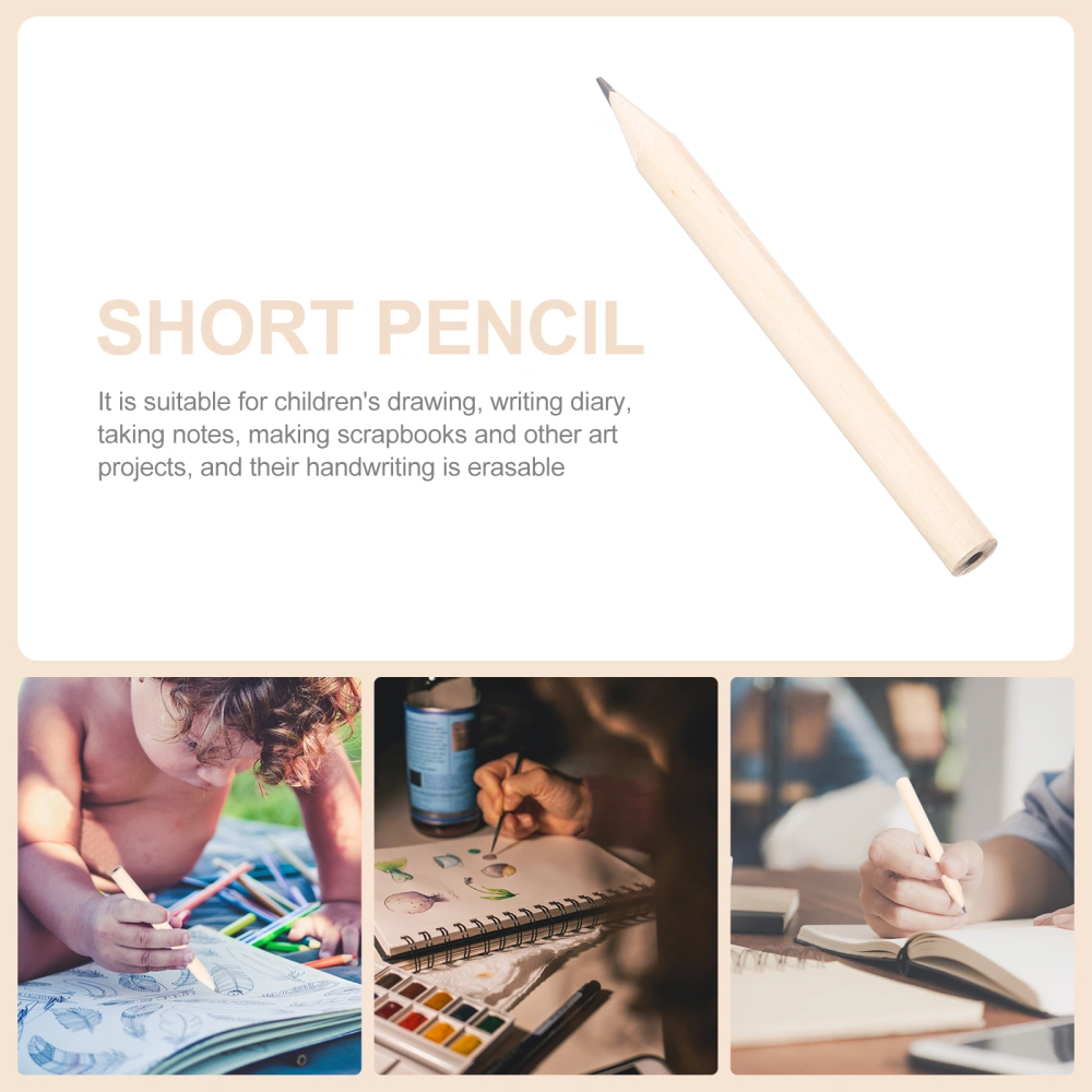 50 pcs Short Pencils Wooden Pencils Kids Writing Pencils Mini Pencils Toddlers Round Pencils