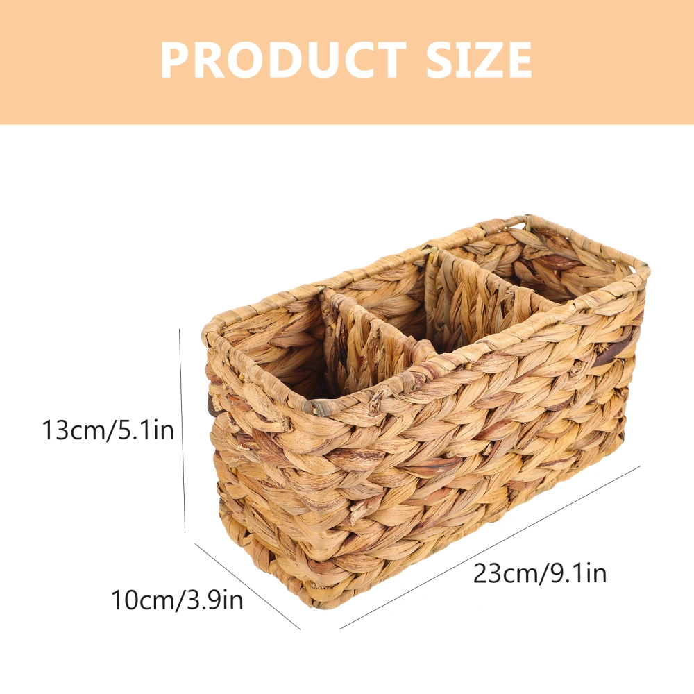 Compartment Woven Storage Basket Storage Organizer Basket Toilet Tank Basket Storage Bin for Bathroom Kitchen