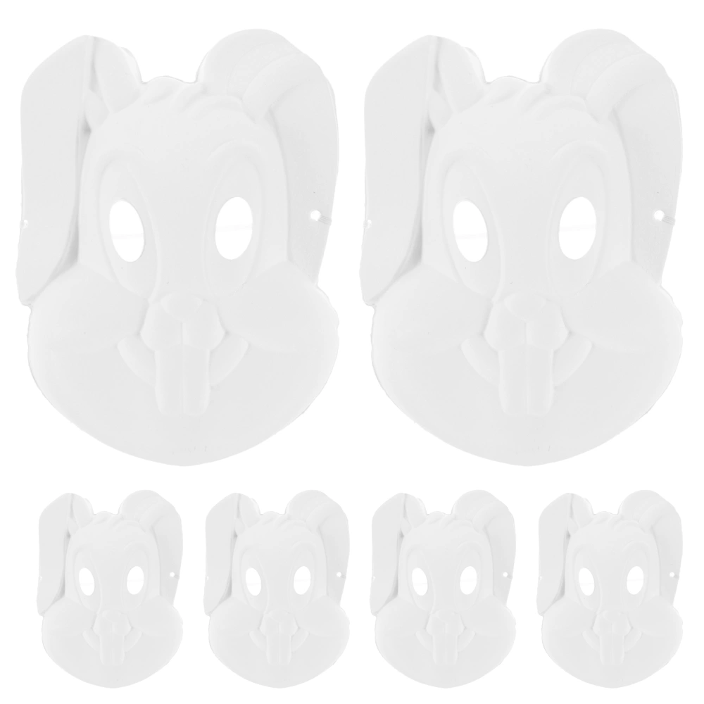 6pcs Blank Mask Bunny Masks Costume Cosplay Mask Pulp DIY Unpainted Bunny Mask