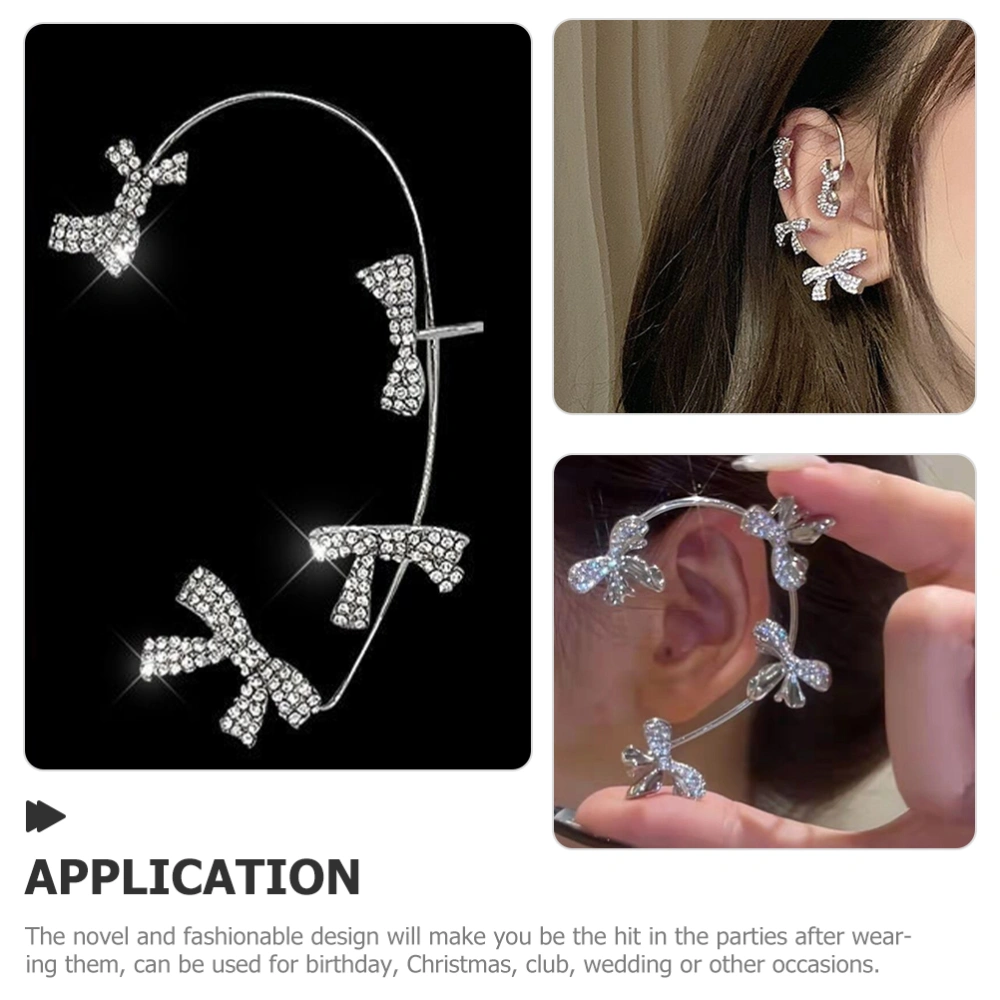 1 pair of Rhinestone Elf Ear Cuffs Non Piercing Ear Cuffs Clip on Earrings Ear Accessories