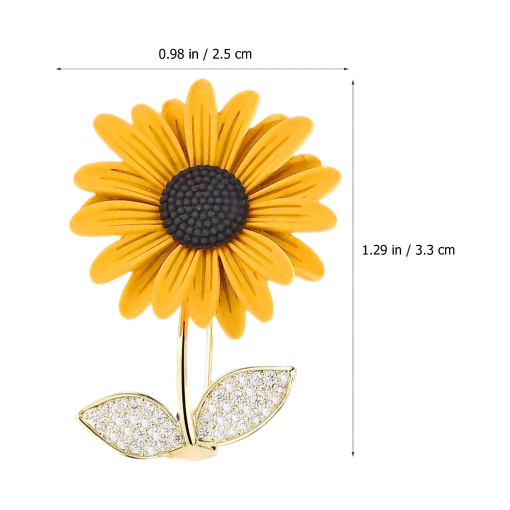 Sunflower Brooch Pin Party Favor Chic Women Brooch Scarf Hat Decorative Pin Adorn