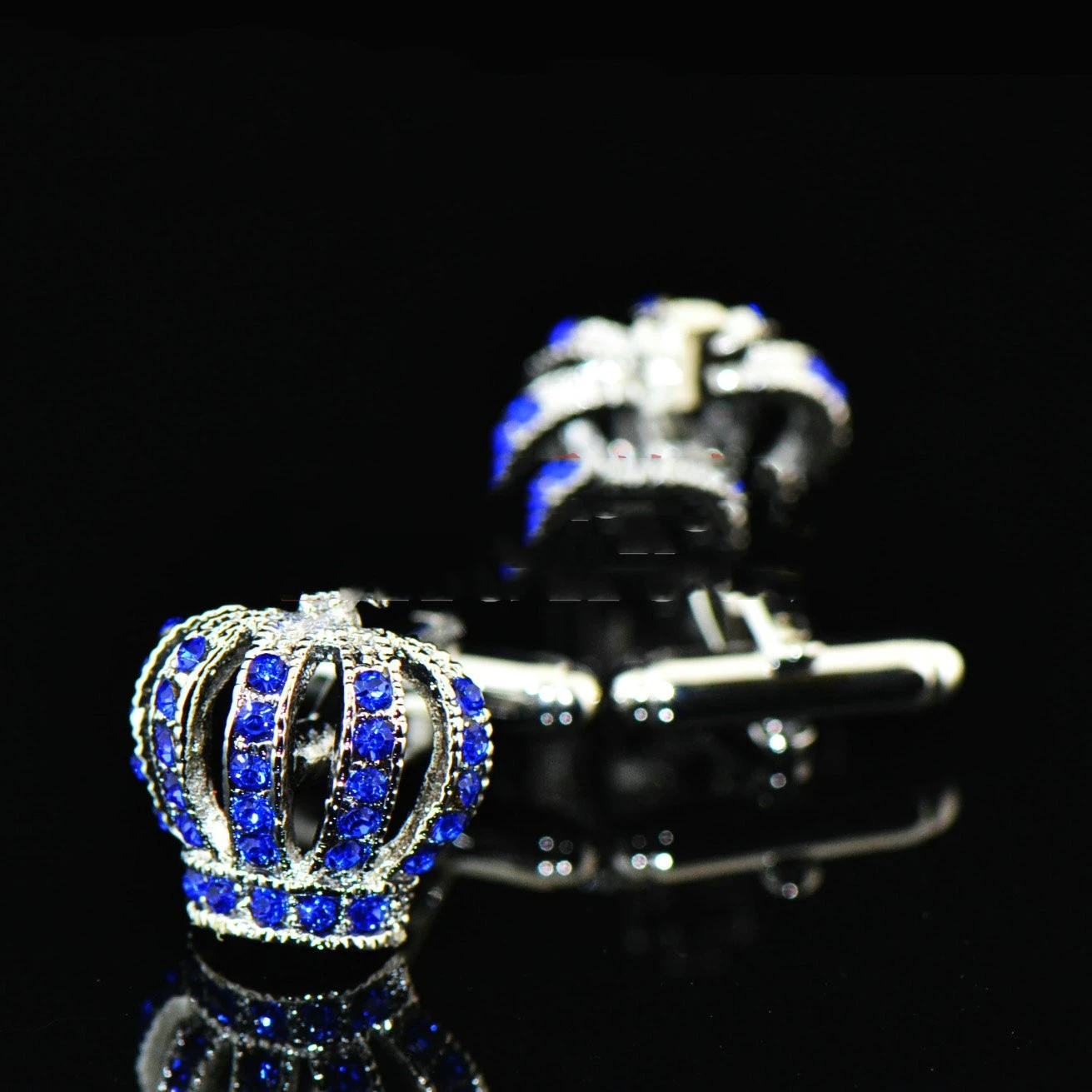Semi-precious Stone Cufflinks Diamond Crown