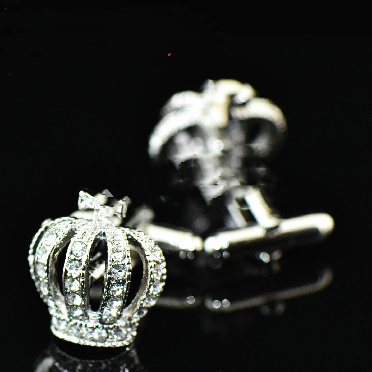 Semi-precious Stone Cufflinks Diamond Crown