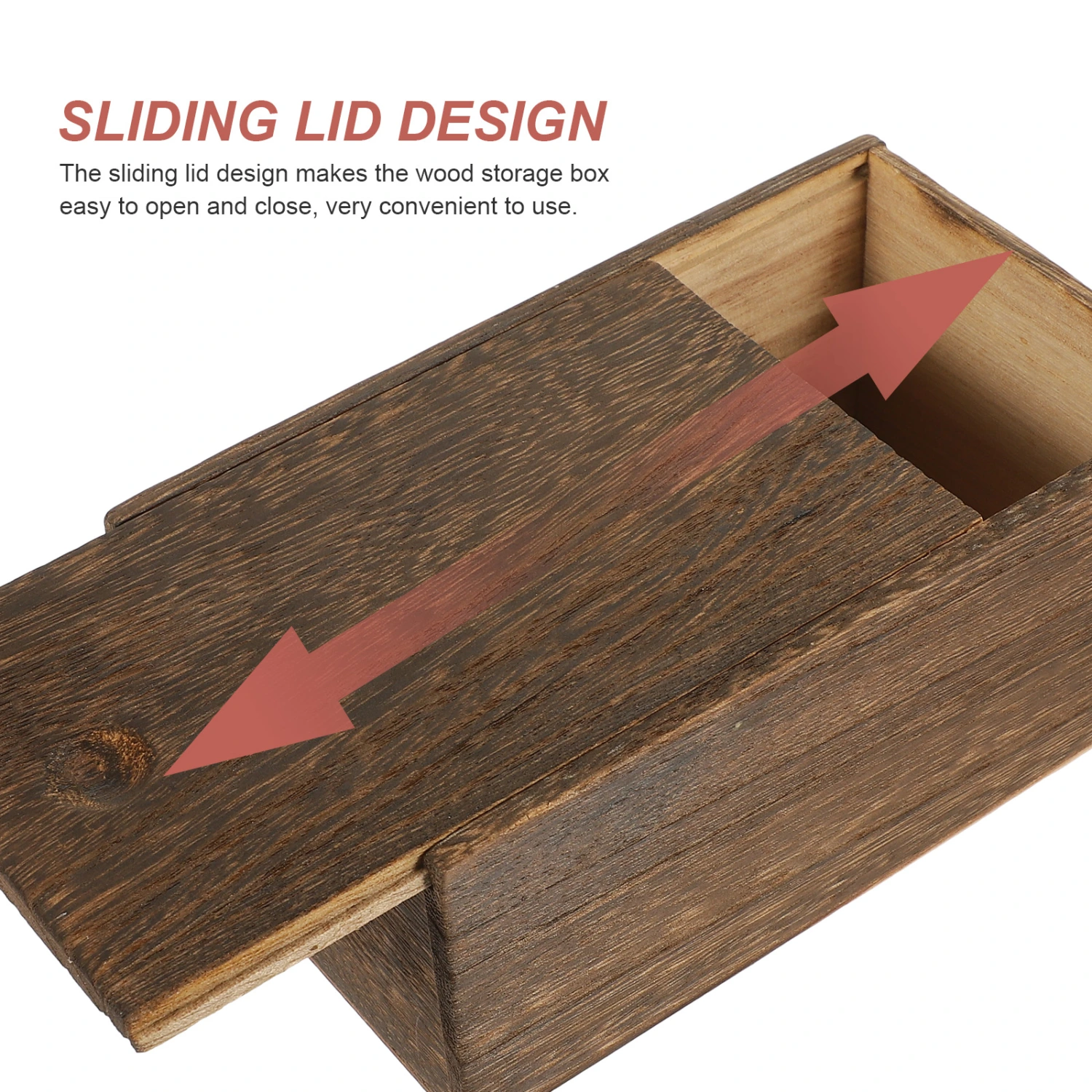 Wood Box Wood Packing Box Wood Storage Case Sliding Lid Wood Storage Box for Jewelry