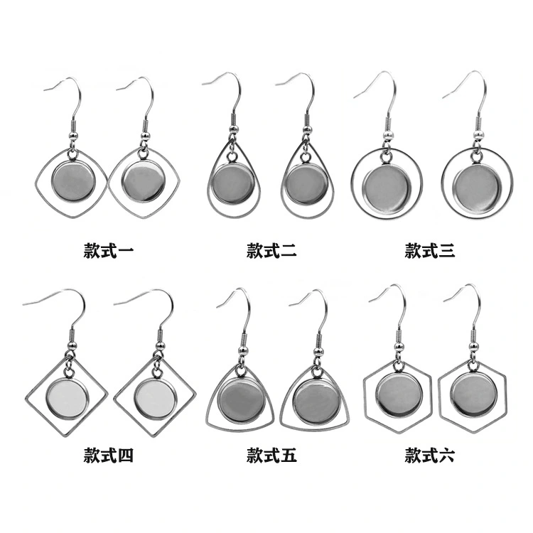 20pcs Bezel Base Earring DIY Metal Pendant Earring Blank Base Pendant Blank Metal Trays Earring Hooks