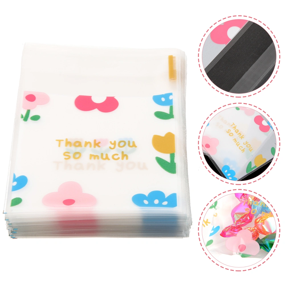 100pcs Transparent Cookie Wrapping Bags Practical Cookie Bags Self-sealing Bags Cookie Bags